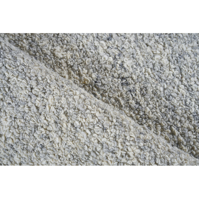 Ferretti Wool Area Rug in Ivory/Light Gray, Rectangle 6' x 9'