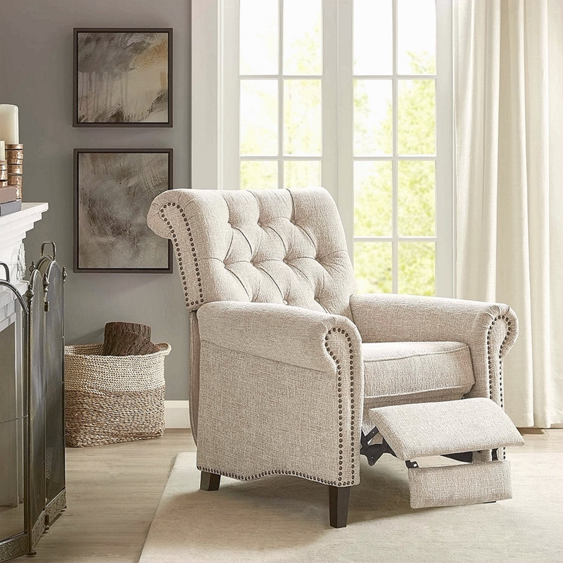 Push Back Recliner, White