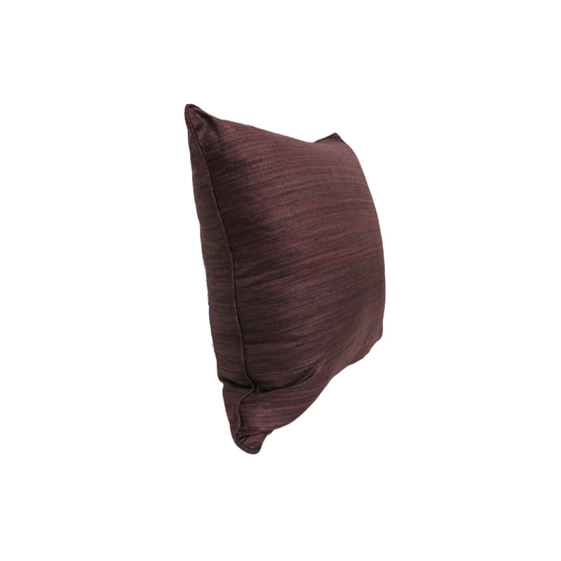 Coussin en soie brute 18 po, Brun foncé
