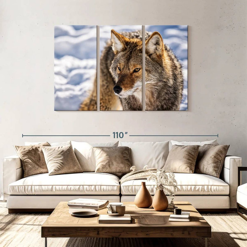 Brampt Hunting Wolf, 48" H x 74" W
