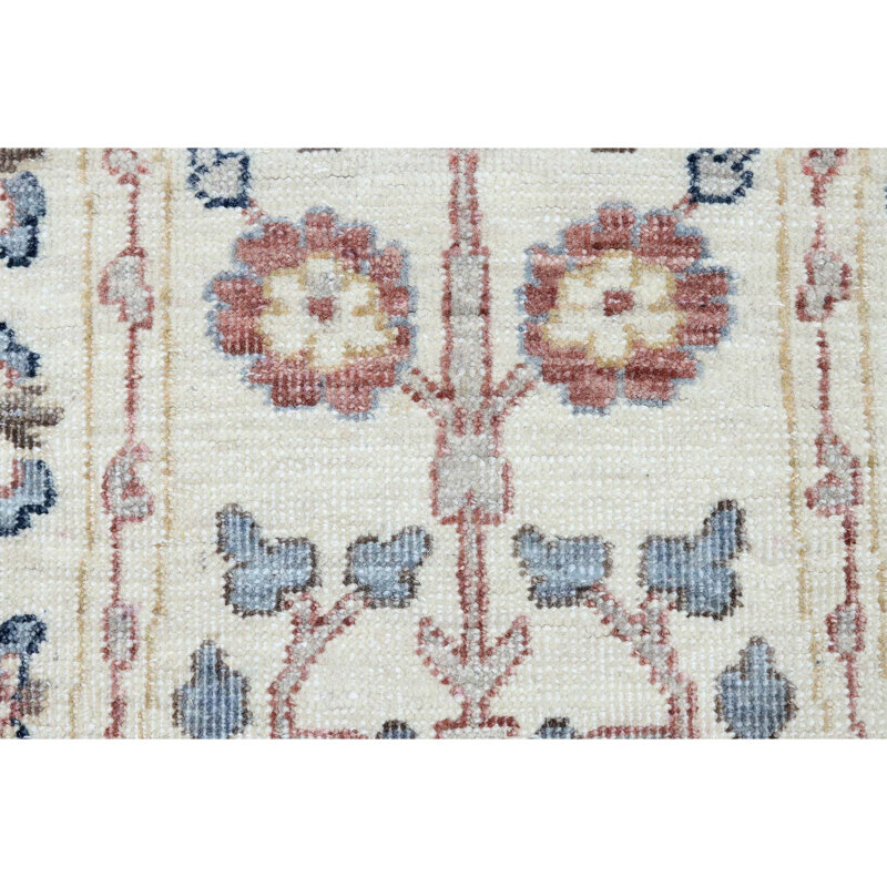 Tapis beige noué à la main de haute qualité, Rectangle de 5 pi x 8 pi