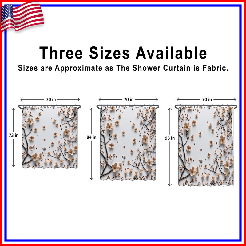 Rideau de douche Cherry Blossom - Floral, 70in W x 84in H