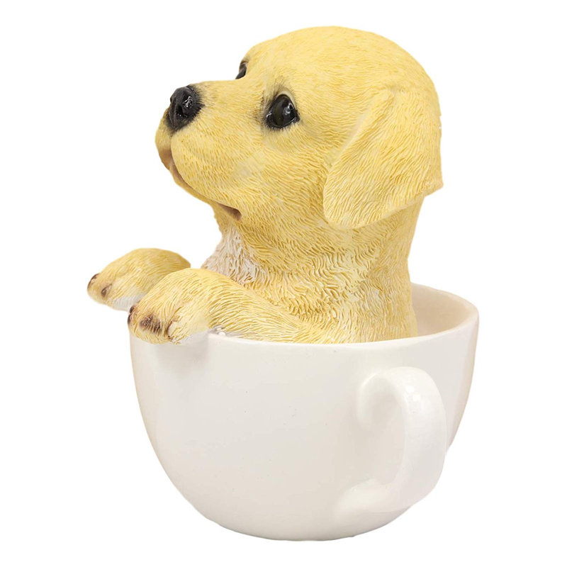 Chiot adorable labrador réaliste en figurine tasse à thé Chardon