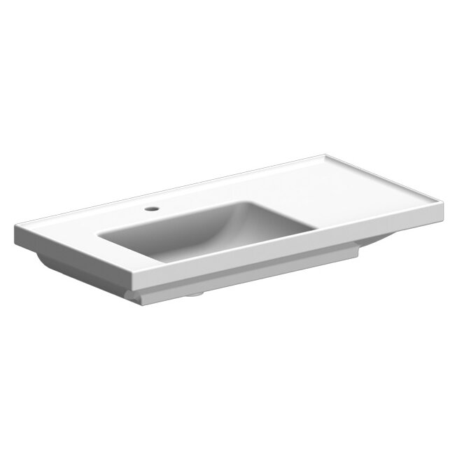 ADA Compliant Wall Mounted Sink, Modern, Rectangular, 36, with Counter Space, ml Scarabeo 3008 by Nameeks