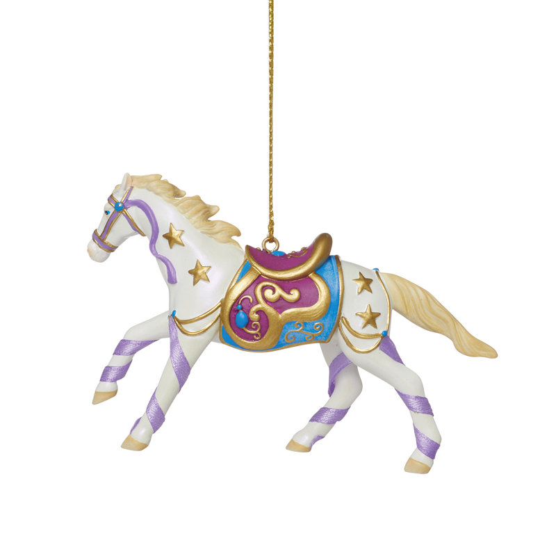 Ornement de Noël suspendu traînée de poneys 2,4 pi