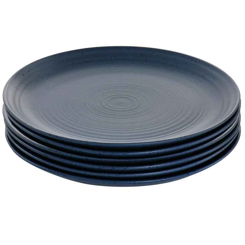 Assiette plate en grès de 10,00 po Lohith, ensemble de 6