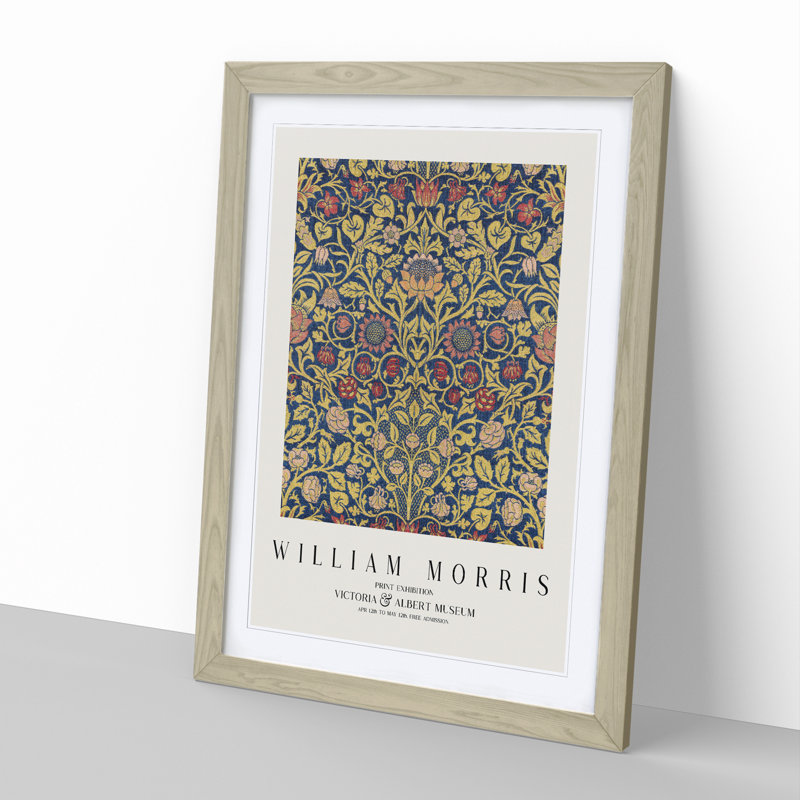 Violet and Columbine Vol.2 by William Morris - Picture Frame Art Prints, Oak, 65cm H x 48cm W x 2cm D