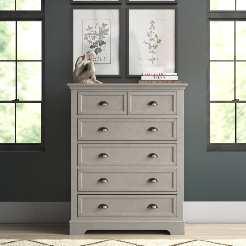 Huey 41.75'' W 6 - Drawer Dresser, Gray