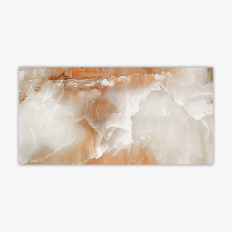 Textured 24" x 48" Porcelain Marble Look Tile