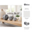 Orbes inspirés du marbre pour la décoration de salon - Décoration en céramique décorative pour table d'entrée, tablette ou décoration intérieure - ensemble de 3, gris-390182482