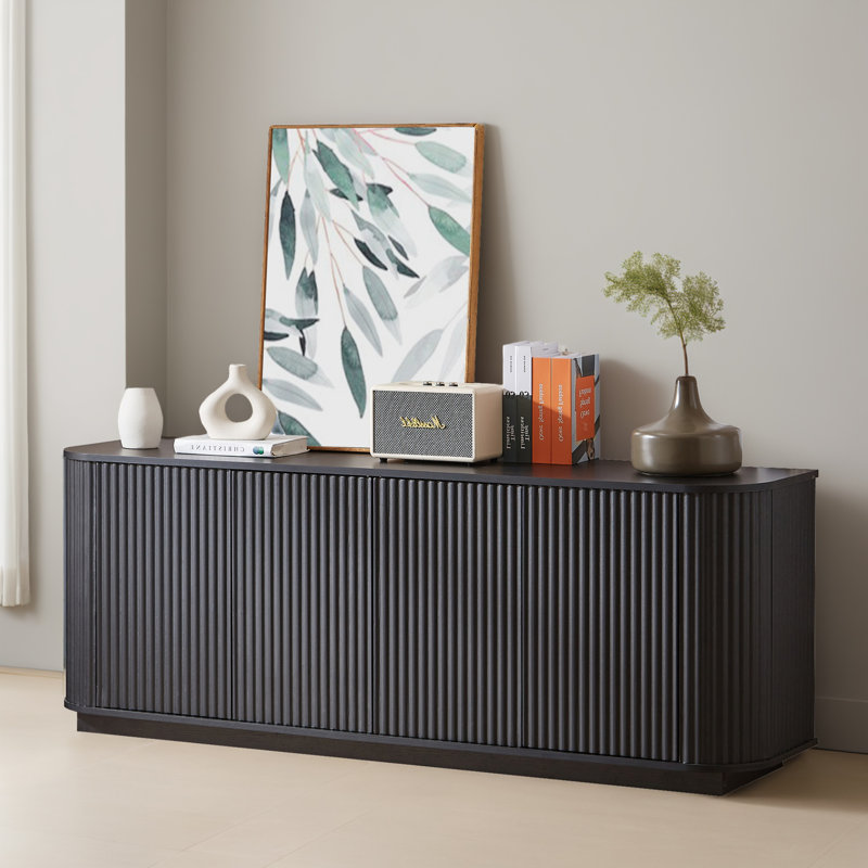 Console avec buffet 64,02 po, Noir