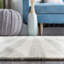 Tapis rayé en laine / coton tissé à la main Waukena bleu clair / ivoire-17572930