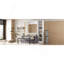 Lit escamotable simple mural avec canapé, avec tablettes, blanc-921642515