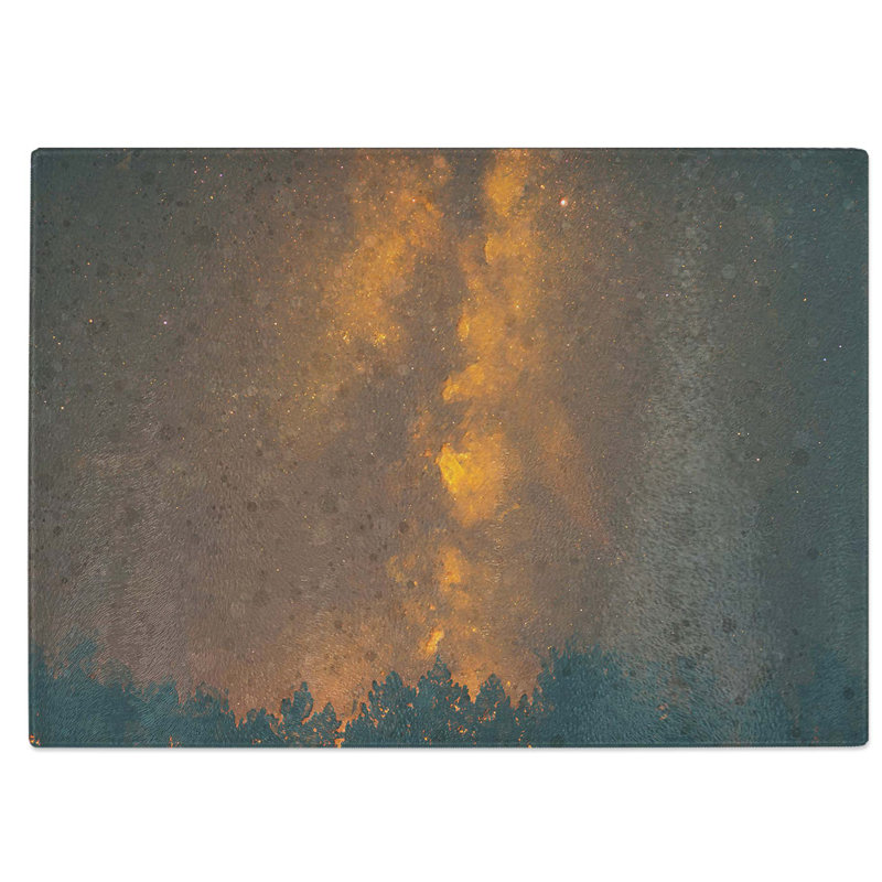 Glass Flaming Stars Over The Forest in Abstract Chopping Board, 39 cm W x 28.5 cm L