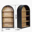 4-Tier Black Arched Bookshelf, 43" Tall Arched Bookcase With Storage Shelves