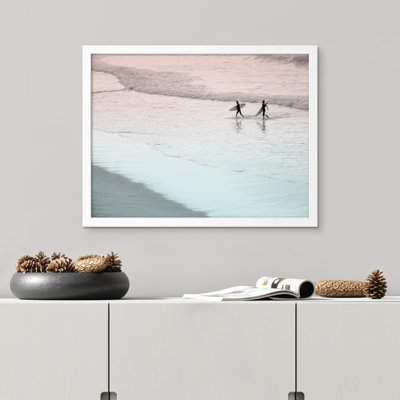 " Washed Out Minimalist Surfer Beach Shore "