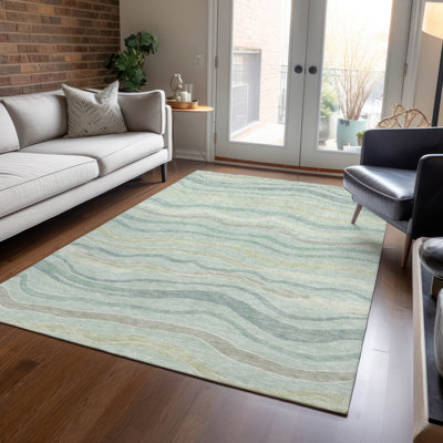 Tapis intérieur / extérieur vert Thalvyn