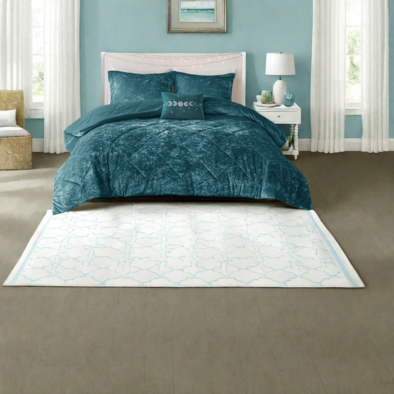 Ensembles de literie en velours de luxe, conception sarcelle en polyester pour le confort de la maison