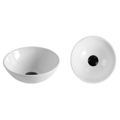 Espace Habitation GBI 11.02'' Glossy White Porcelain Circular Bathroom Sink