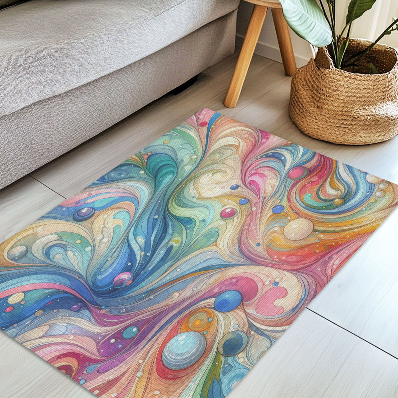 Tapis tressé Whimsy Paints, Rectangulaire 3 pi x 5 pi