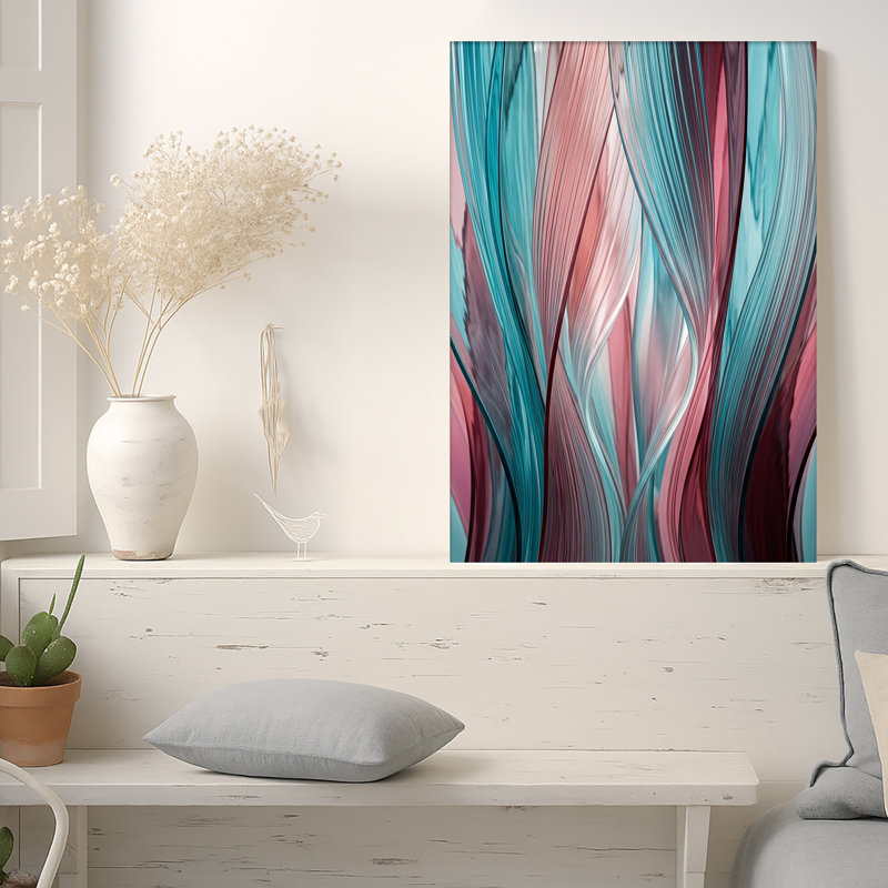 «Pink and Teal», 24"H x 16"W
