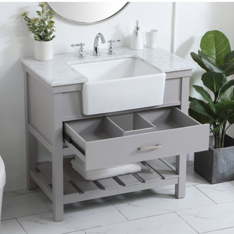Ensemble de meuble-lavabo simple 36 po Pelaghia, Gris
