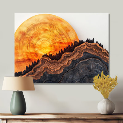 Sunrise Tree In Forest Landscape III - Art mural forêt