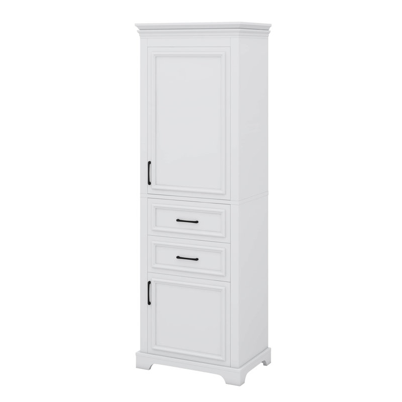 Meuble-lavabo autoportant de 71 po de hauteur, conception moderne et élégante, portes / tiroirs à charnières amortissantes et tablettes réglables / fixes