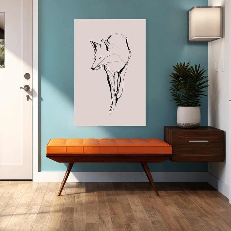 Renard n ° 02 abstrait, minimaliste, renard, nature, faune, impression murale, 48" H x 32" W