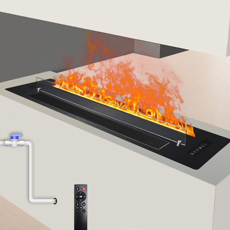 650W/1300W Electric Fireplace Heater 3D Water Vapor Fireplace Adjustable Smart Flame Electric Fire Place, Yes