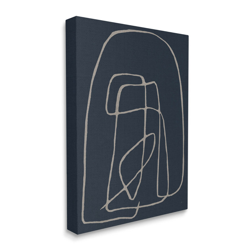 Art moderne sur toile, "Modern Squiggle Line" par Susan Jill, H 20 po x l 16 po x P 1,5 po