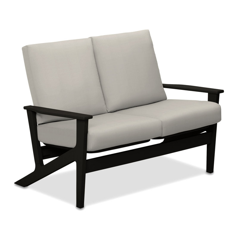 Chrisa 51.5'' Wide Loveseat with Cushions, Salt, Textured Black