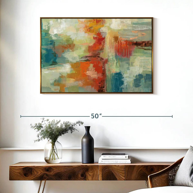 Récif de corail, Cadre flottant doré, 37 po x 25 po