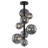 Modern Black Flush Mount Ceiling Light with Water-Transfer Wood Grain Metal Frame and Gradient Smoky Gray Glass Globes, 4-Light or 8-Light Option for Bedroom, Hallway, Kitchen - ETL Listed-1054436068
