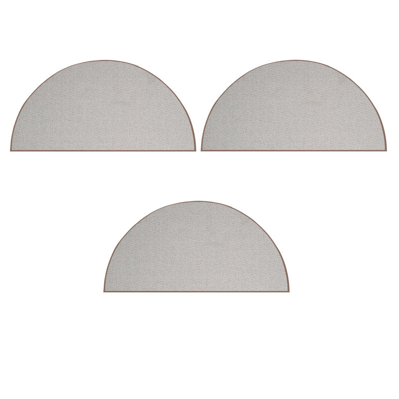Ensemble de tapis touffetés de couleur unie en polyester beige Apremont, Demi-cercle 1 pi 6 po x 3 pi