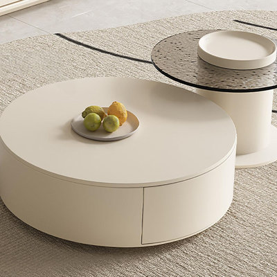 Simple round water ripple coffee table combination