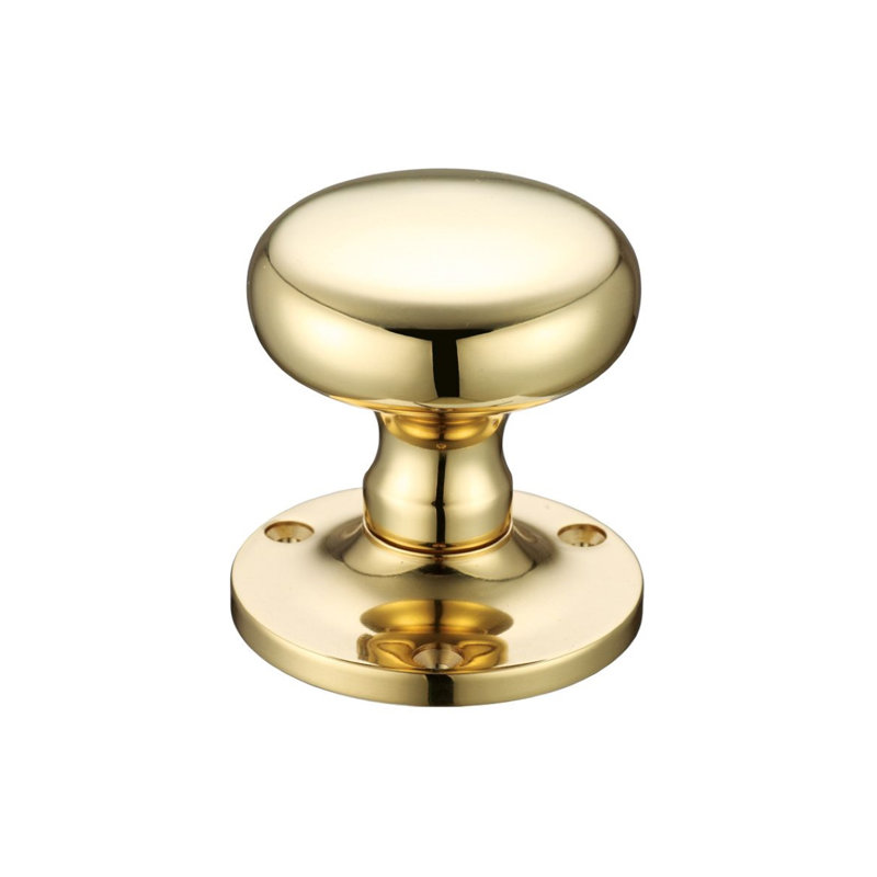 Passage Door Knob, Polished Brass