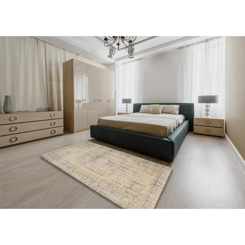 Tapis contemporain gris clair / brun, Rectangle 5 pi x 7 pi