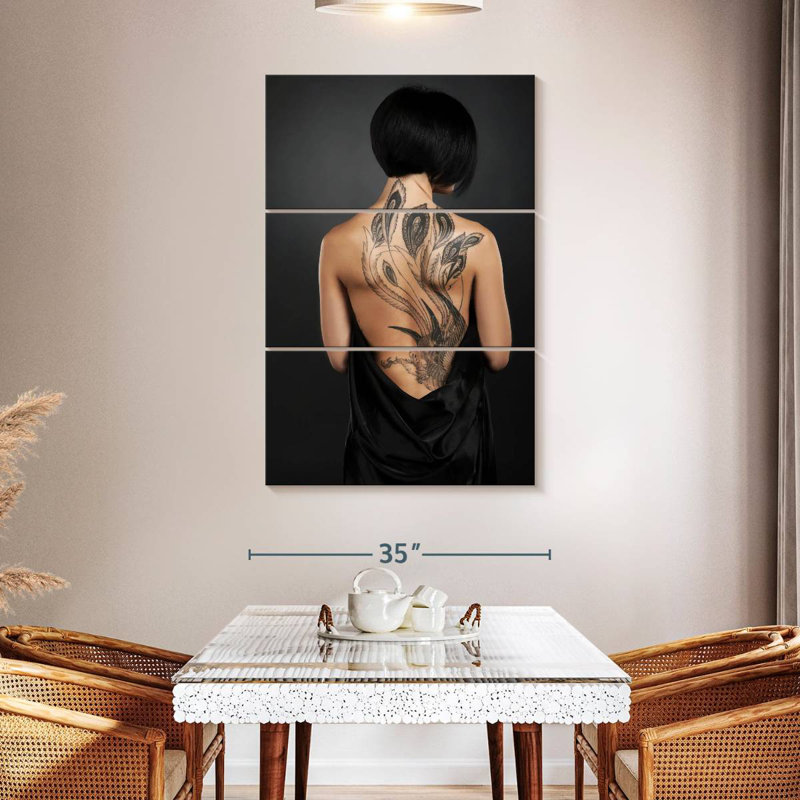 Senne Tattoo Down Her Back, 32" H x 20" W
