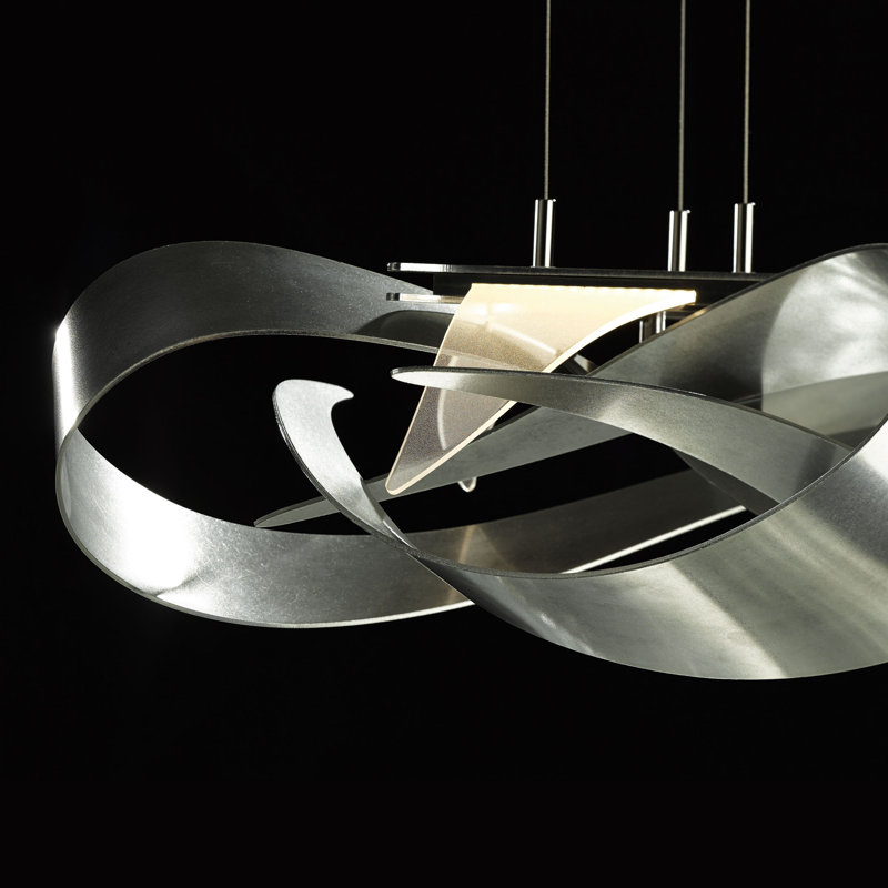 Flux 3 - Light Unique/Statement LED Pendant, Vintage Platinum