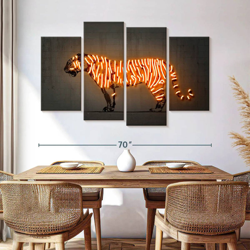 Brampt Glowing Tiger, 42'' H x 68'' W