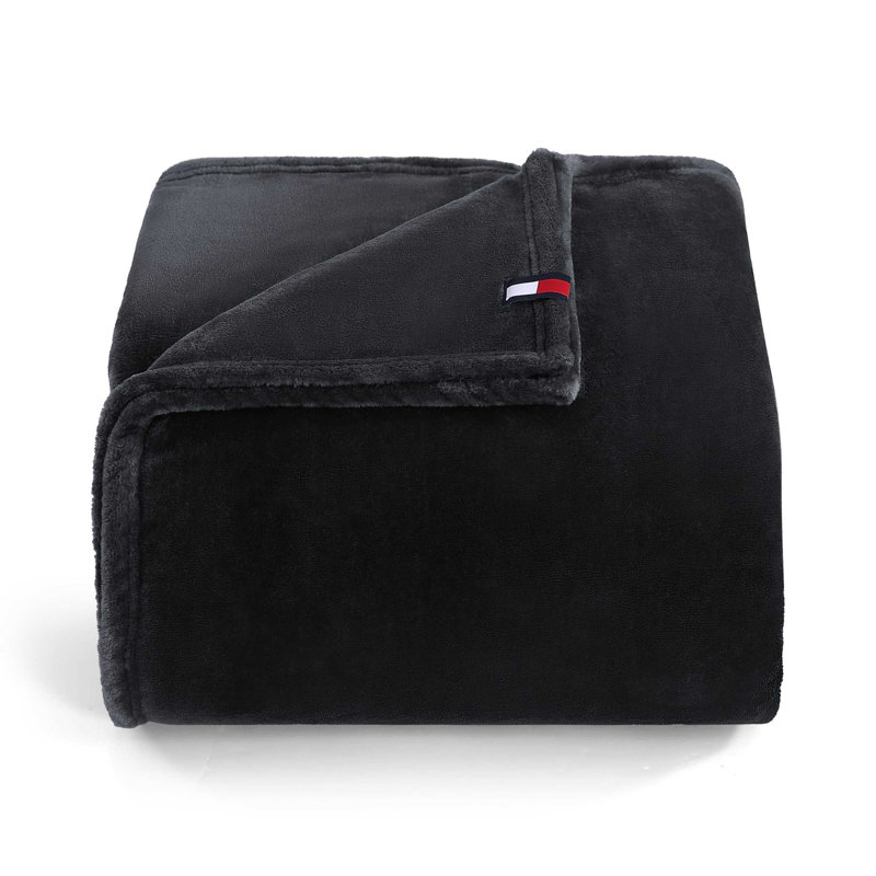 Couverture marine Tommy Hilfiger, Gris, Très grand lit