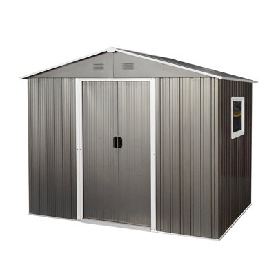 Storage Shed, 8Ft X 6Ft Outdoor Metal Storage Shed With Window