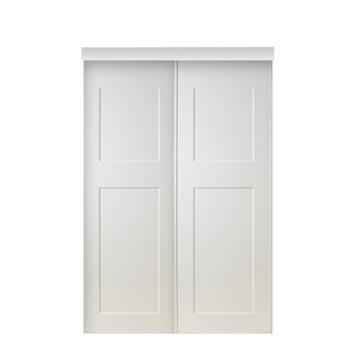 White 2-Panel  Prefinished Sliding Closet Door