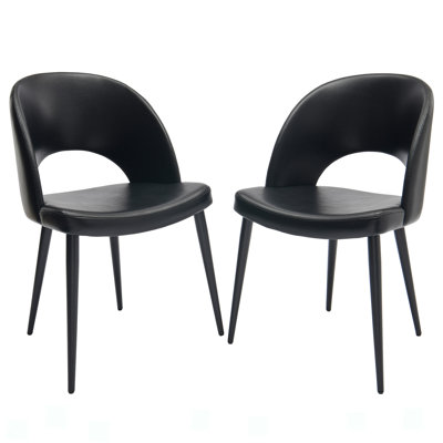 Ensemble de 2 chaises de salle à manger modernes en similicuir avec pieds en métal - chaises d'appoint rembourrées