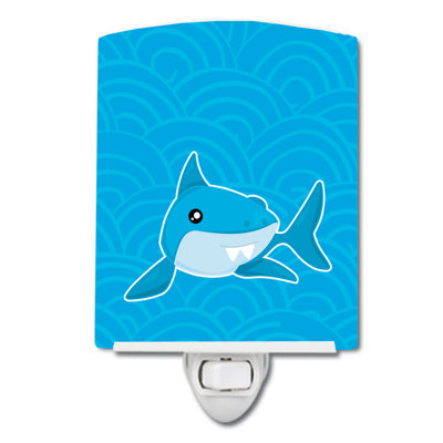 Éclairage de nuit en céramique shark avec vagues