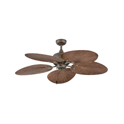 Overlock 52" Indoor/Outdoor 5-Blade Ceiling Fan with Pull Chain and Palm-Shaped Composite Fan Blades