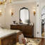 Miroir mural arqué en métal de style baroque, miroir décoratif-1009348548-1009348554