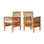 Chaise de salle à manger en bois 2 pièces avec coussins en mousse résistant aux intempéries - 2 pièces-1481943722