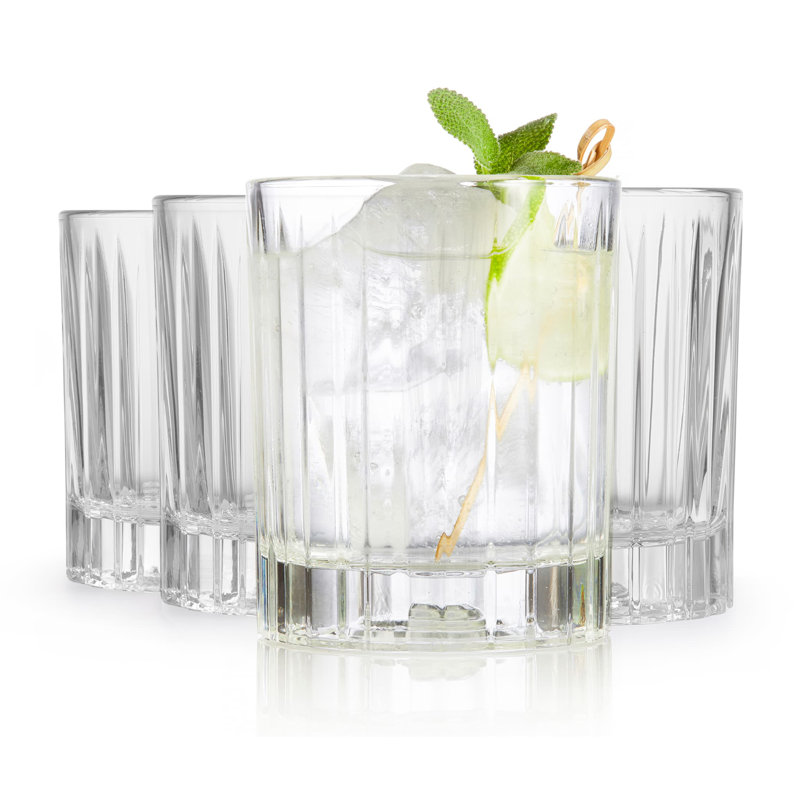 Libbey Flashback 12 oz Ridged Double Old Fashioned Glasses Set